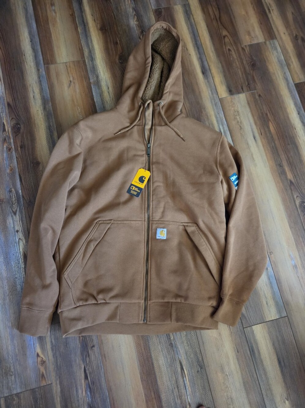 Carhartt Brown Full-Zip Hooded Jacket